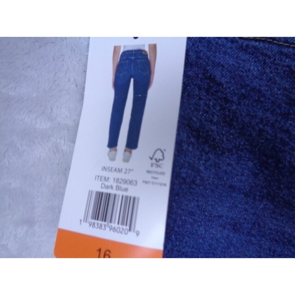 Calvin Klein Women's High Rise Straight Leg Ankle Jeans Dark Blue Size 16 - Picture 5 of 6